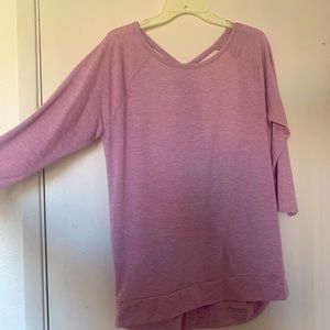 Pink 3/4 sleeve activewear top